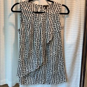 Black & white animal print sleeveless blouse